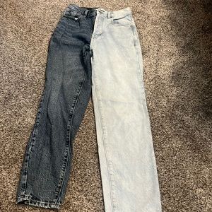 pacsun split dye mom jean